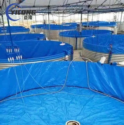 Étang en plastique rond galvanisé de réservoir de pisciculture de Biofloc d'aquaculture de bâche de PVC